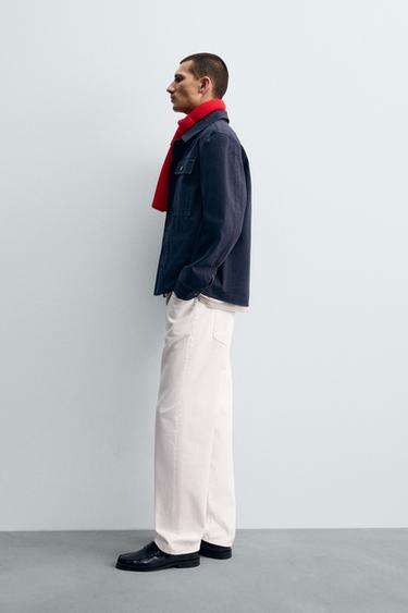 SURCHEMISE CANVAS POCHE - Bleu marine de Zara - Image 3