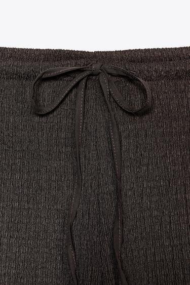 TEXTURED STRAIGHT-FIT TROUSERS - Chocolate by Zara - Image 6
