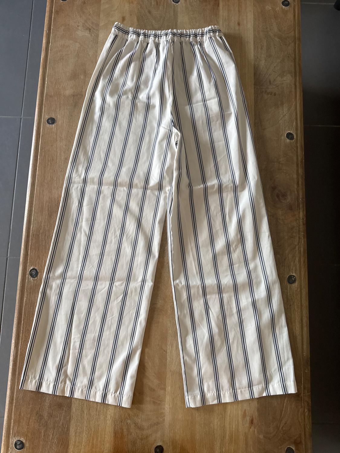 ZW COLLECTION STRIPED PALAZZO TROUSERS - Image 2