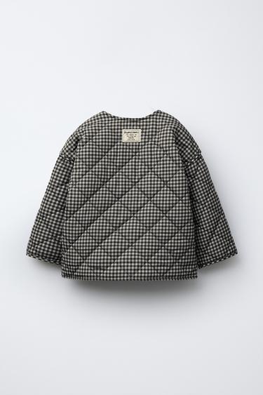 VESTE MATELASSÉE À CARREAUX VICHY - Noir / Écru de Zara - Image 1