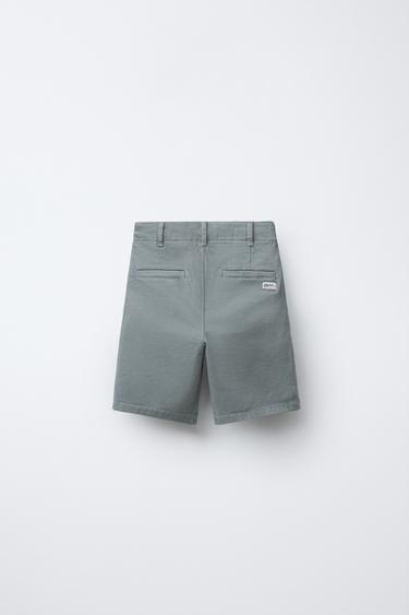 BASIC SLIM FIT CHINO BERMUDA SHORTS - Sea green by Zara - Image 1