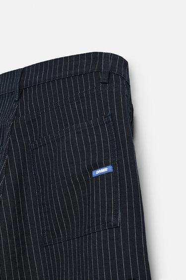 PANTALON RELAXED FIT RAYURES - Bleu de Zara - Image 9