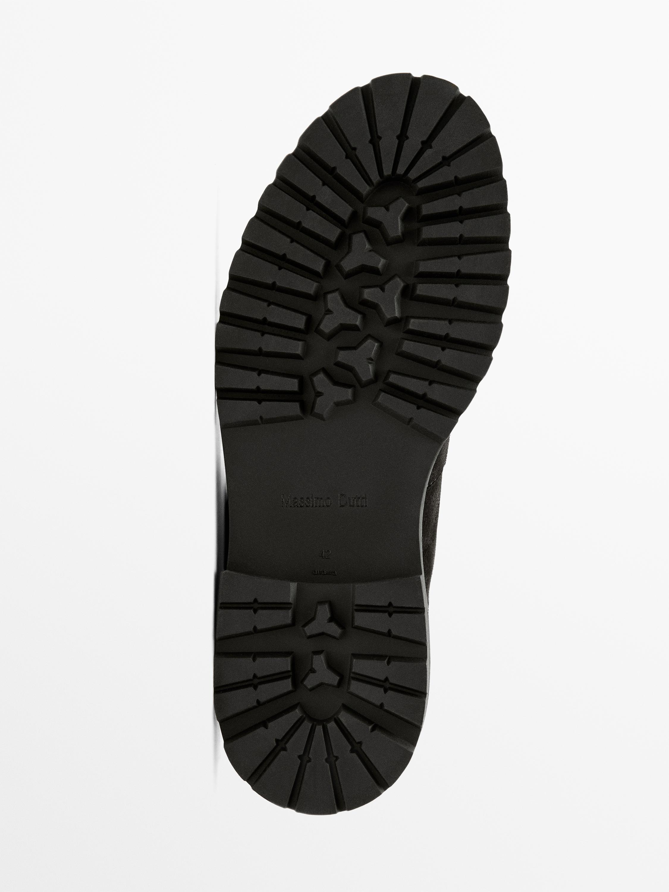 Chelsea boots montantes en croûte de cuir