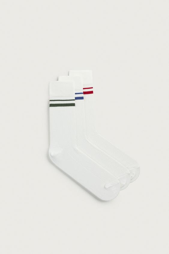 3-PACK OF STRIPED SOCKS - White by Zara - Image 0