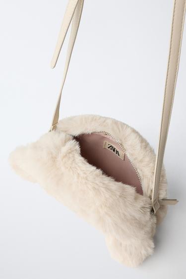 SAC BANDOULIÈRE LAPIN EN FAUSSE FOURRURE - Blanc écru de Zara - Image 3