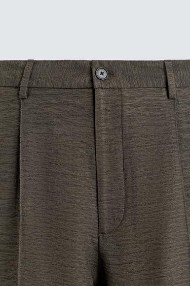 PANTALON FLUIDE PLIS STRUCTURÉ - Marron / Taupe de Zara - Image 8
