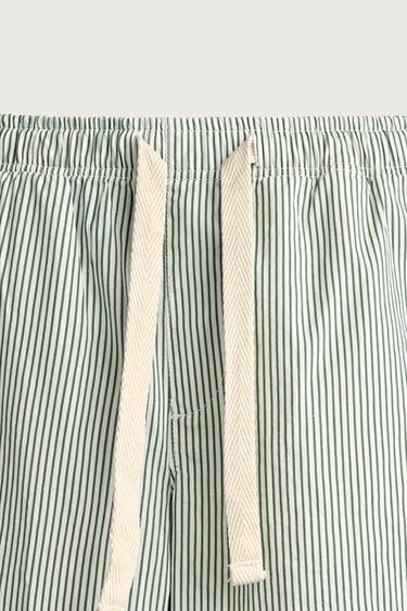 PANTALON BAGGY À RAYURES - Vert de Zara - Image 7