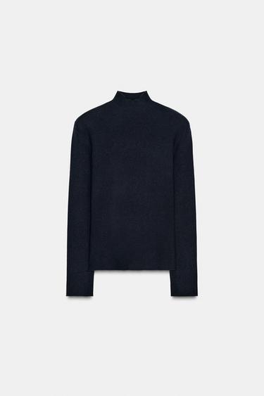 STRICKPULLOVER MIT OFFENEM RÜCKEN - Marineblau von Zara