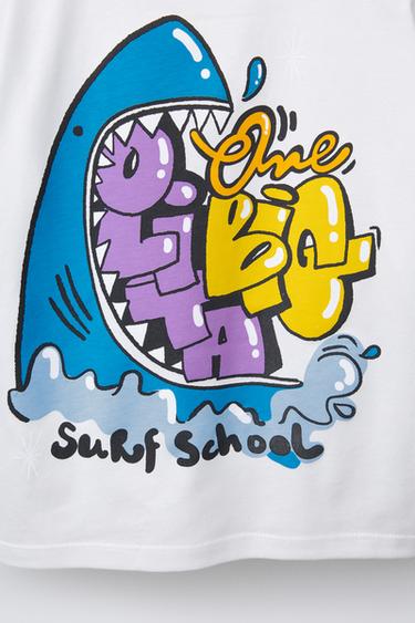 SHARK PRINT T-SHIRT - Oyster-white by Zara - Image 3