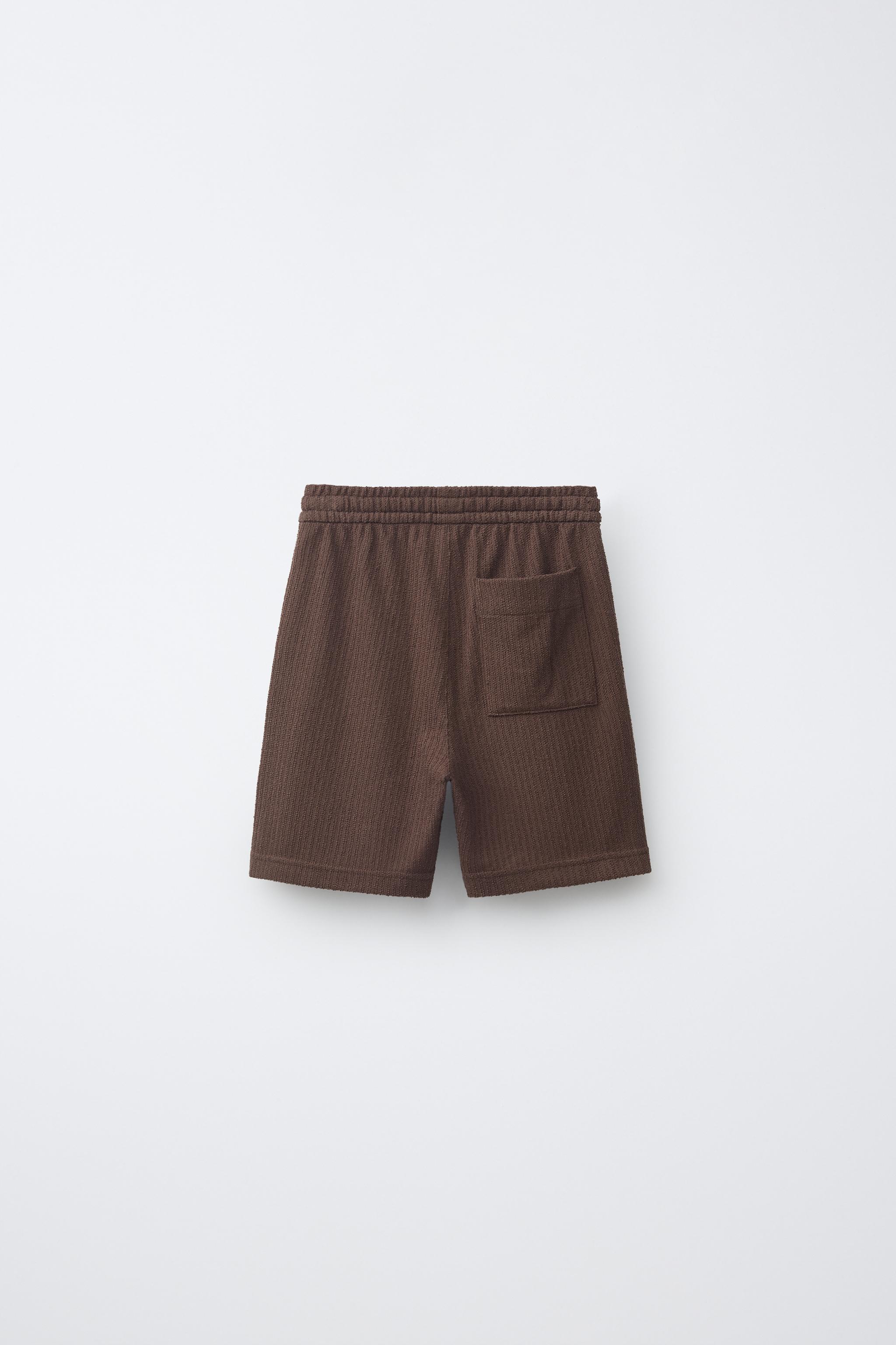 Детские шорты Zara TEXTURED RUSTIC SHORTS — фото 3