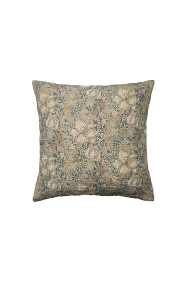 MORRIS & CO. LEAVES CUSHION COVER - Green by Zara