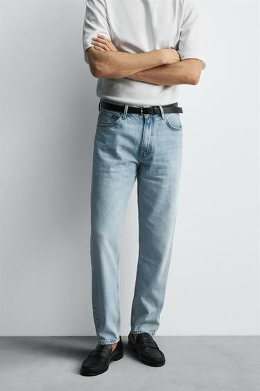 SLIM FIT TAPERED JEANS - Light blue by Zara