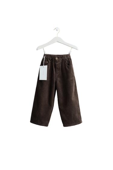 Zara Timeless - بنطال كوردروي بقصّة مستقيمة - بني الخاص بـ Zara