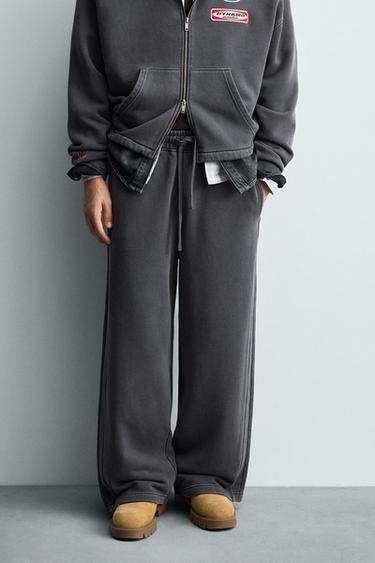 CALÇA JOGGER LAVADA - Cinza-antracito da Zara