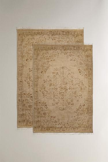 FLORAL PRINT WOOL RUG - Ecru by Zara - Image 0