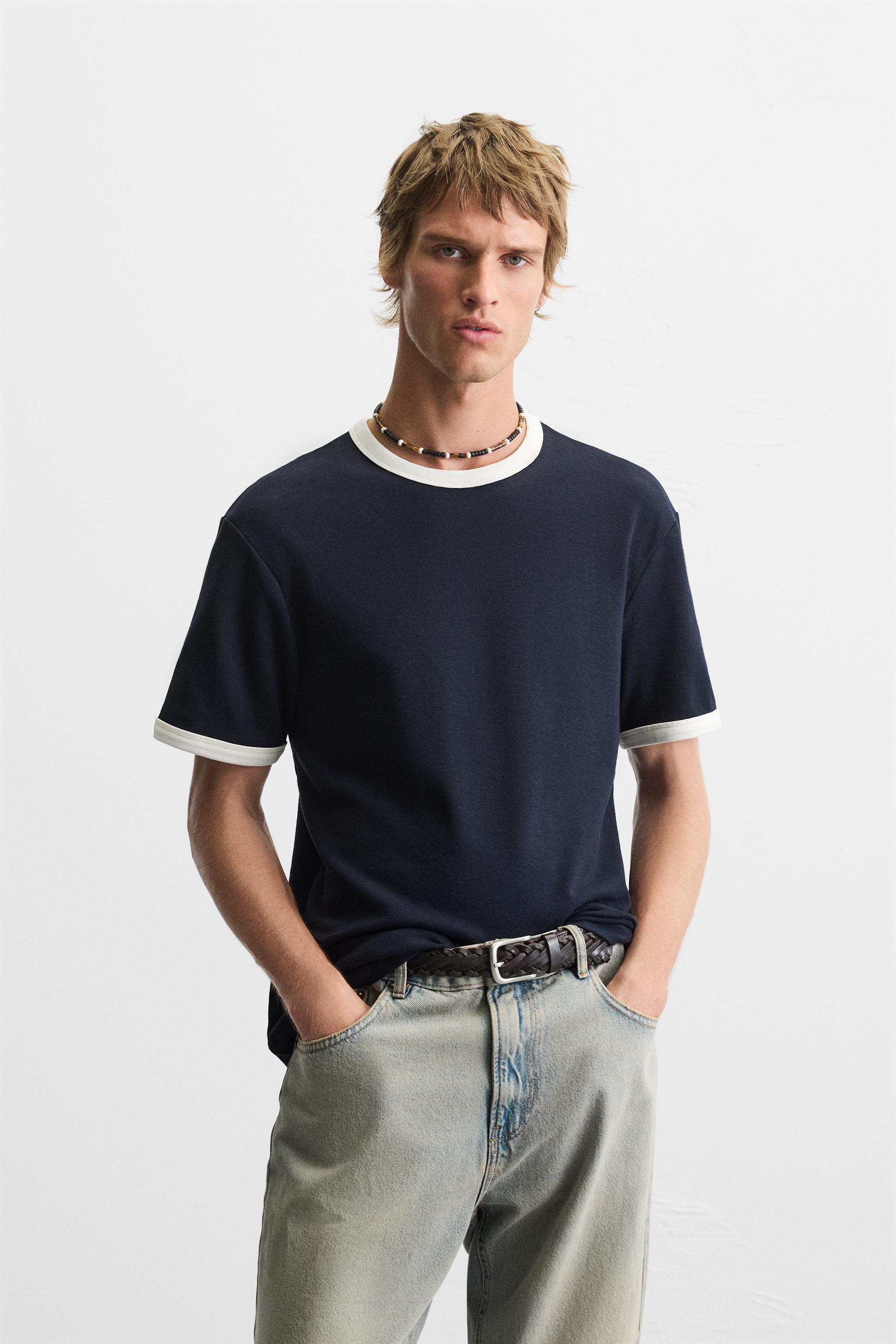 国内発送★ZARA★コントラスト♪リブ*半袖Tシャツ 210.jpg