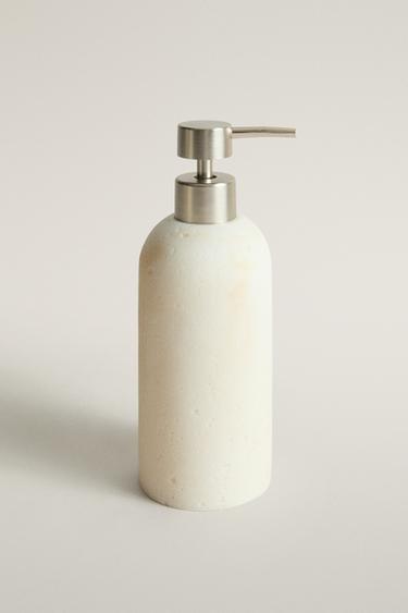 MARBLE-EFFECT SOAP DISPENSER — Beige 1