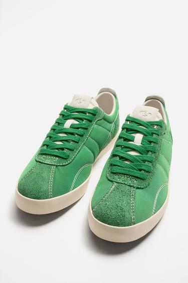TOPSTITCHED TRAINERS - Green by Zara - Image 1