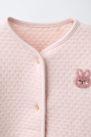 PUFFER JACKET WITH EMBROIDERED RUFFLE TRIM - Pink by Zara