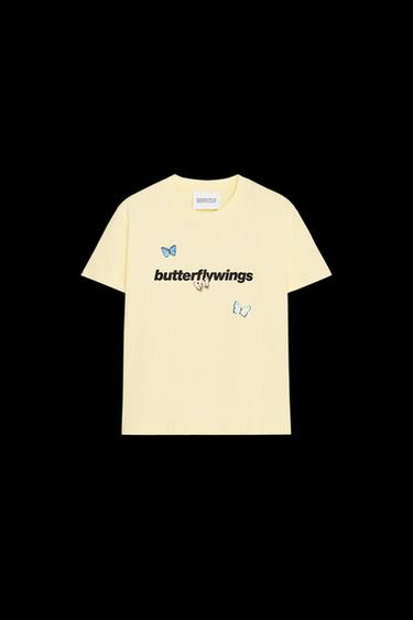 CAMISETA ESTAMPADA MARIPOSAS MARIAN ELLIS ROWAN - Amarillo de Zara - Imagen 0