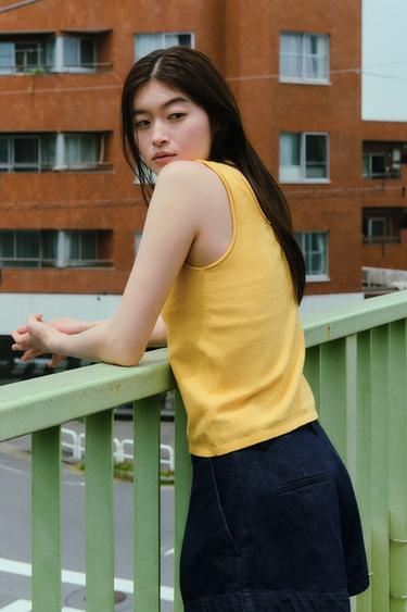 PLAIN KNIT TOP - Yellow by Zara - Image 0