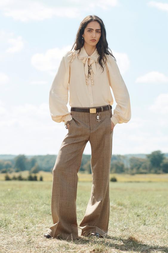 LIMITED EDITION PLAID WOOL FLARE PANTS