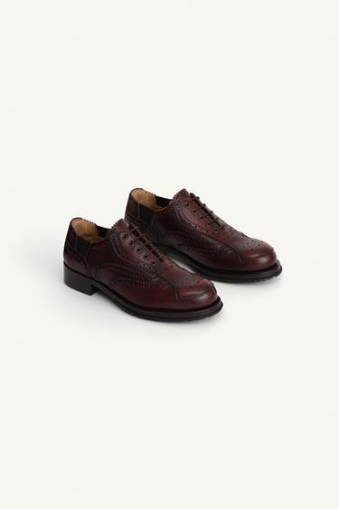 Zara LIMITED EDITION LEATHER SHOES - Burgundy Red - Image 0