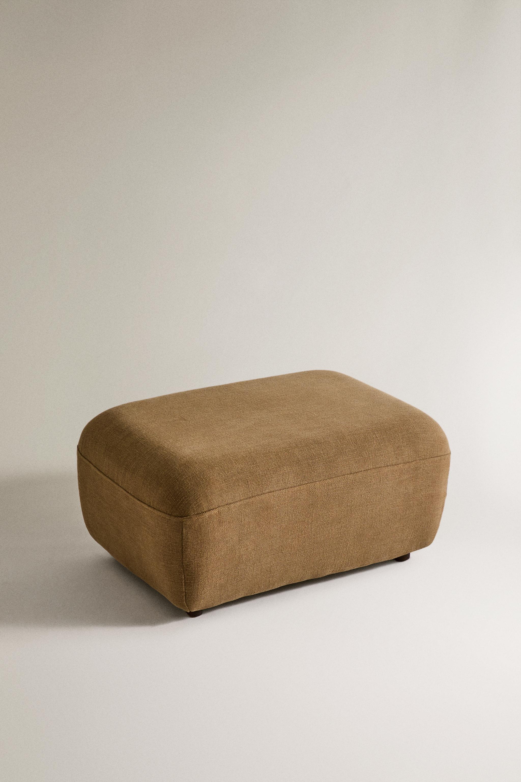 COTTON FOOTSTOOL — Beige