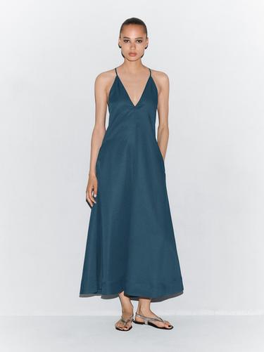 Zara Long flowing V-neck dress - 567