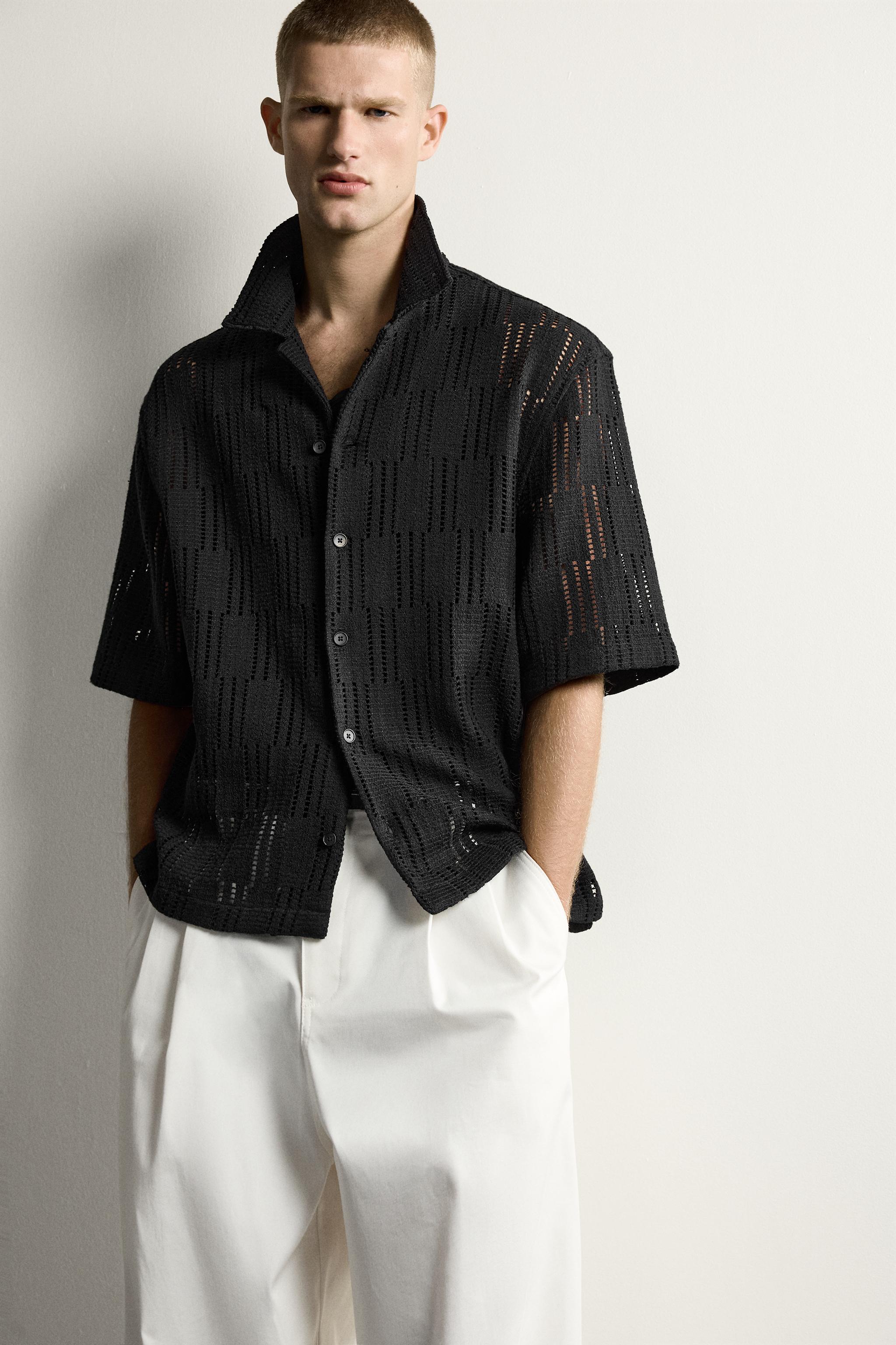OPEN-KNIT RELAXED FIT SHIRT