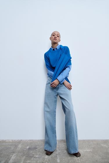 Zara ZW COLLECTION LOW-RISE BOOTCUT FULL-LENGTH JEANS - Mid-blue - Image 0
