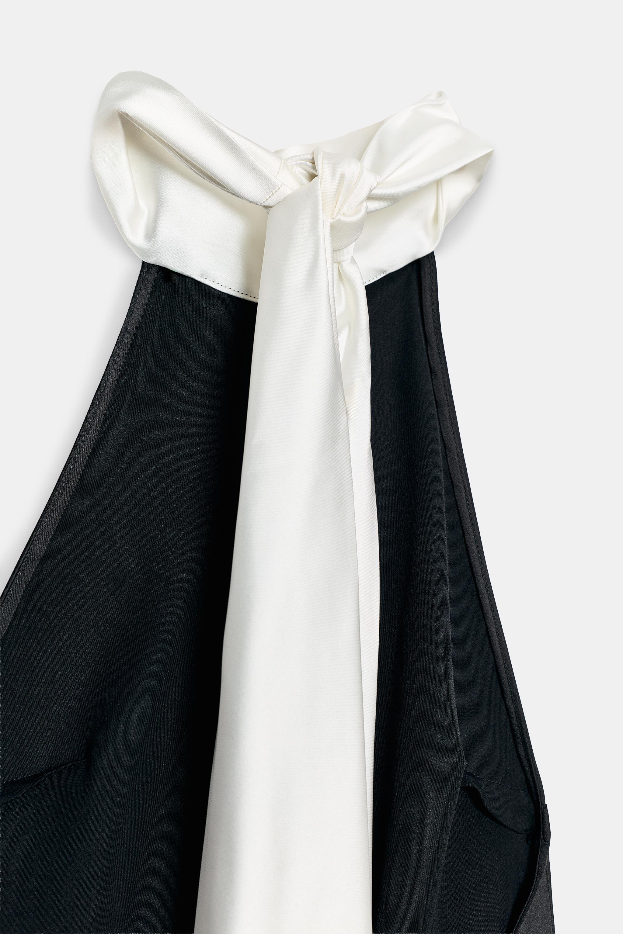 SATIN TIE-DETAIL MAXI DRESS