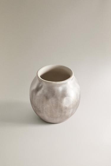 VASE CÉRAMIQUE BRILLANT - Argent de Zara - Image 1