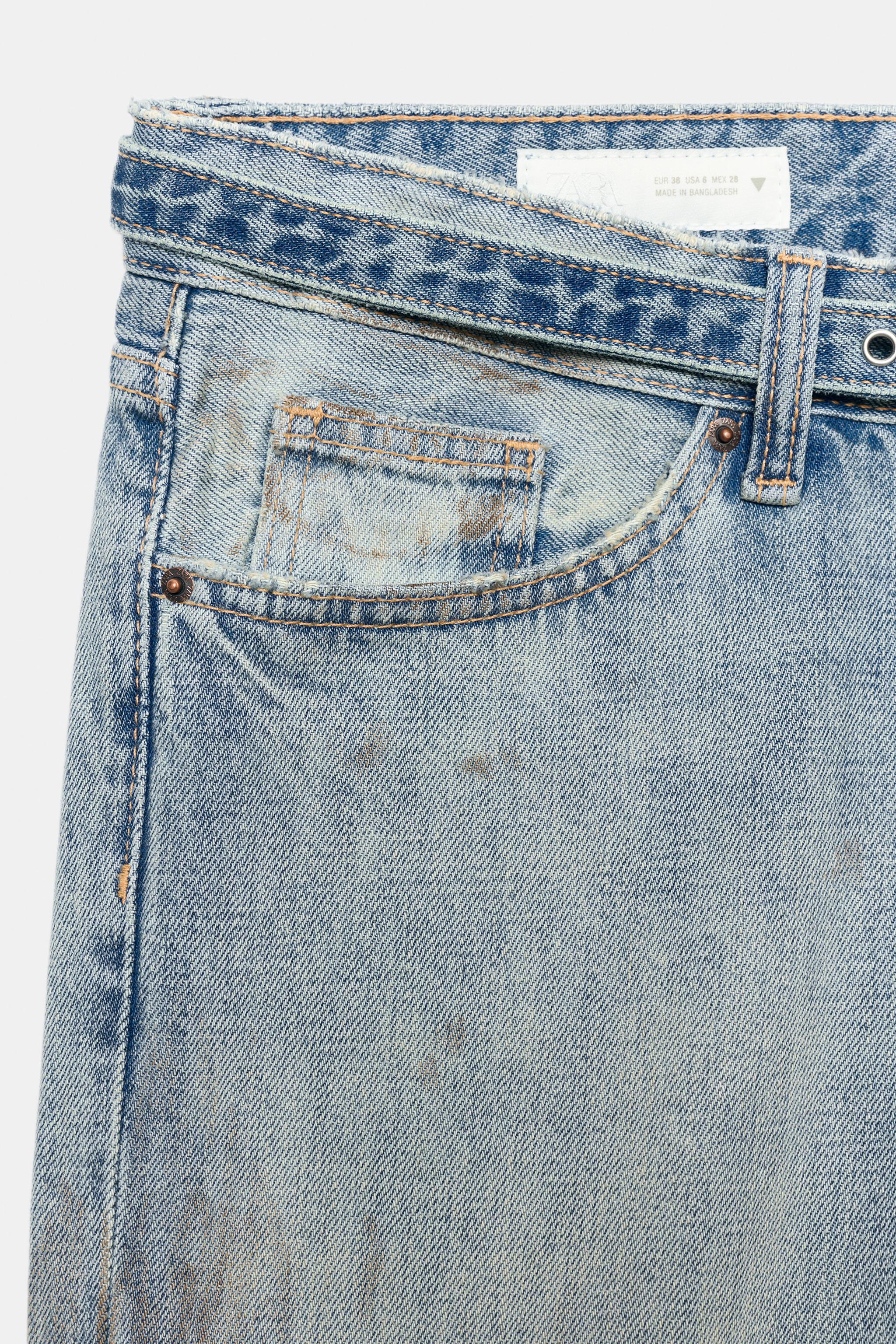 JEANS SLOUCHY FIT TAILLE BASSE AVEC CEINTURE TRF