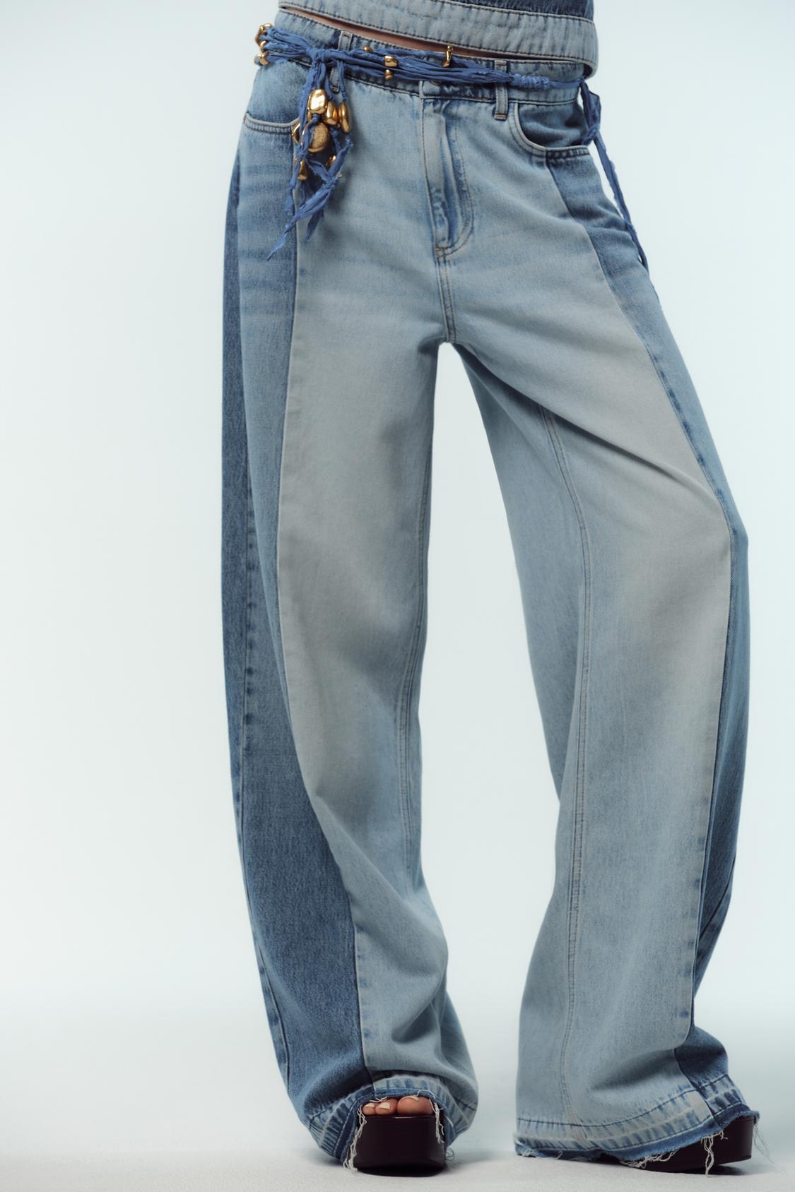 Z1975 WIDE LEG HIGH RISE COMBINED JEANS