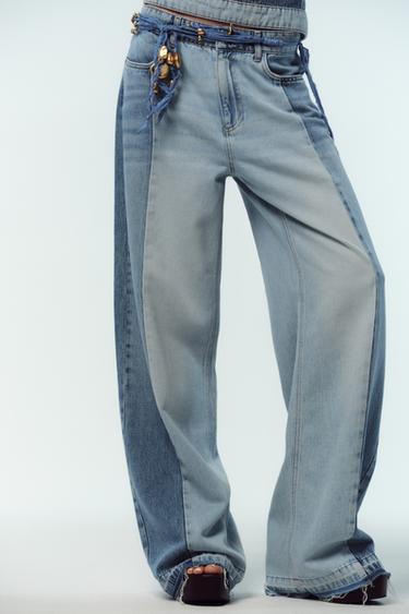 Z1975 WIDE-LEG HIGH-WAIST COMBINED JEANS - Mid-blue by Zara - Image 1