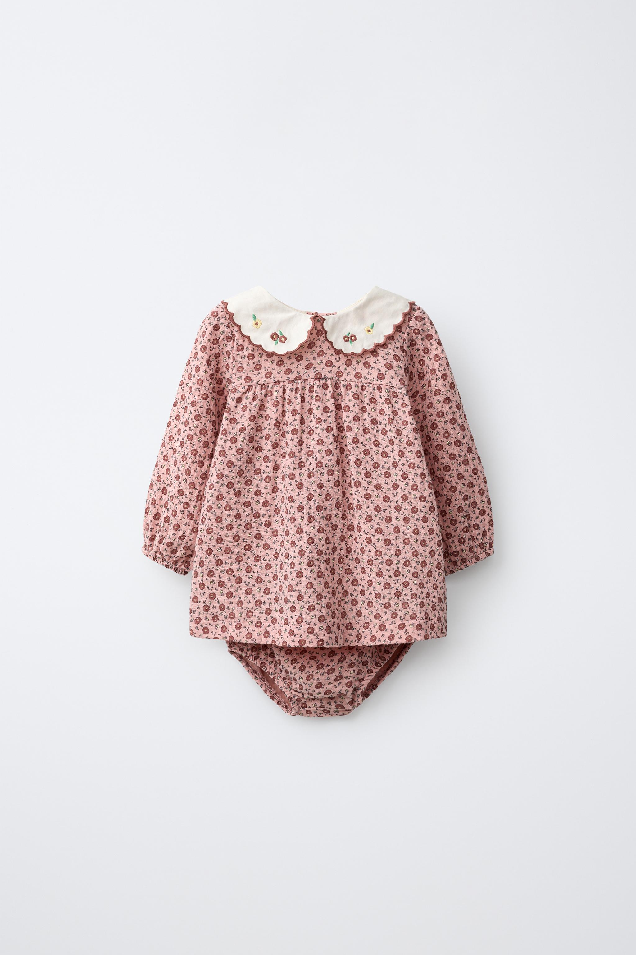 PRINTED TEXTURED DRESS AND BLOOMERS