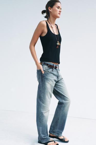 JEANS ZW COLLECTION BAGGY TIRO BAJO - Azul de Zara