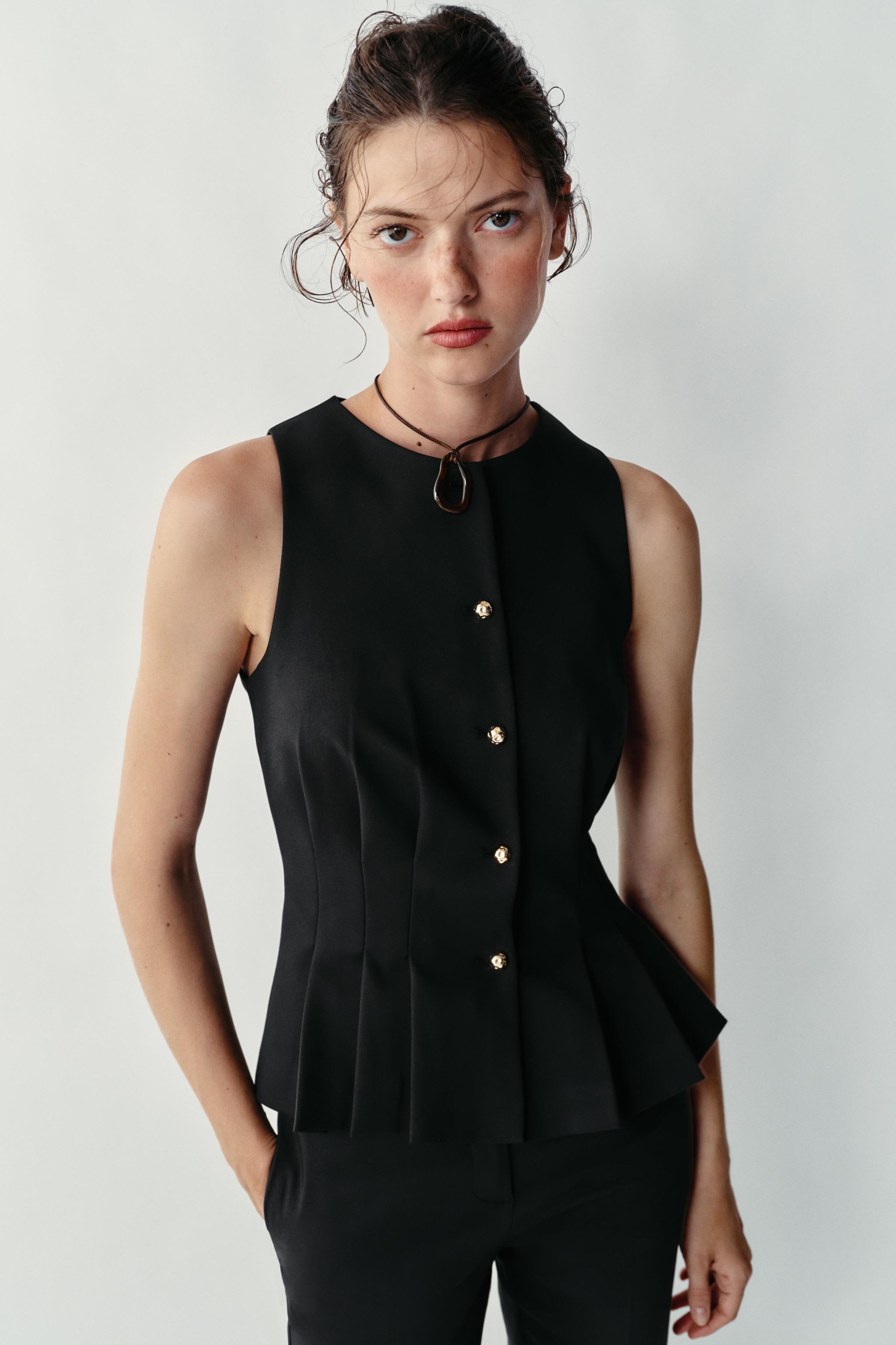 Женские жилеты Zara PLEATED VEST — фото 2