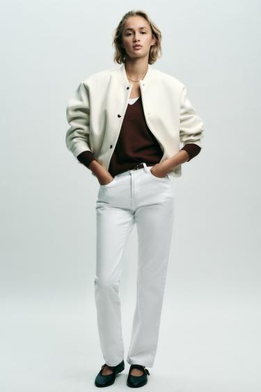 SOFT BOMBER JACKET WITH GOLDEN BUTTONS - Ecru by Zara - Image 0
