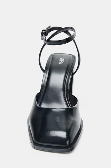 CHAUSSURES OUVERTES À BOUT CARRÉ ET TALONS - Noir de Zara - Image 3