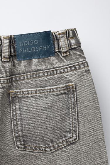 SHORT EN JEAN ACID WASH - Gris de Zara - Image 3