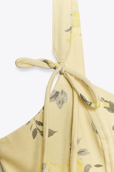 FLORAL POPLIN SHORT DRESS - yellow by Zara - Image 3
