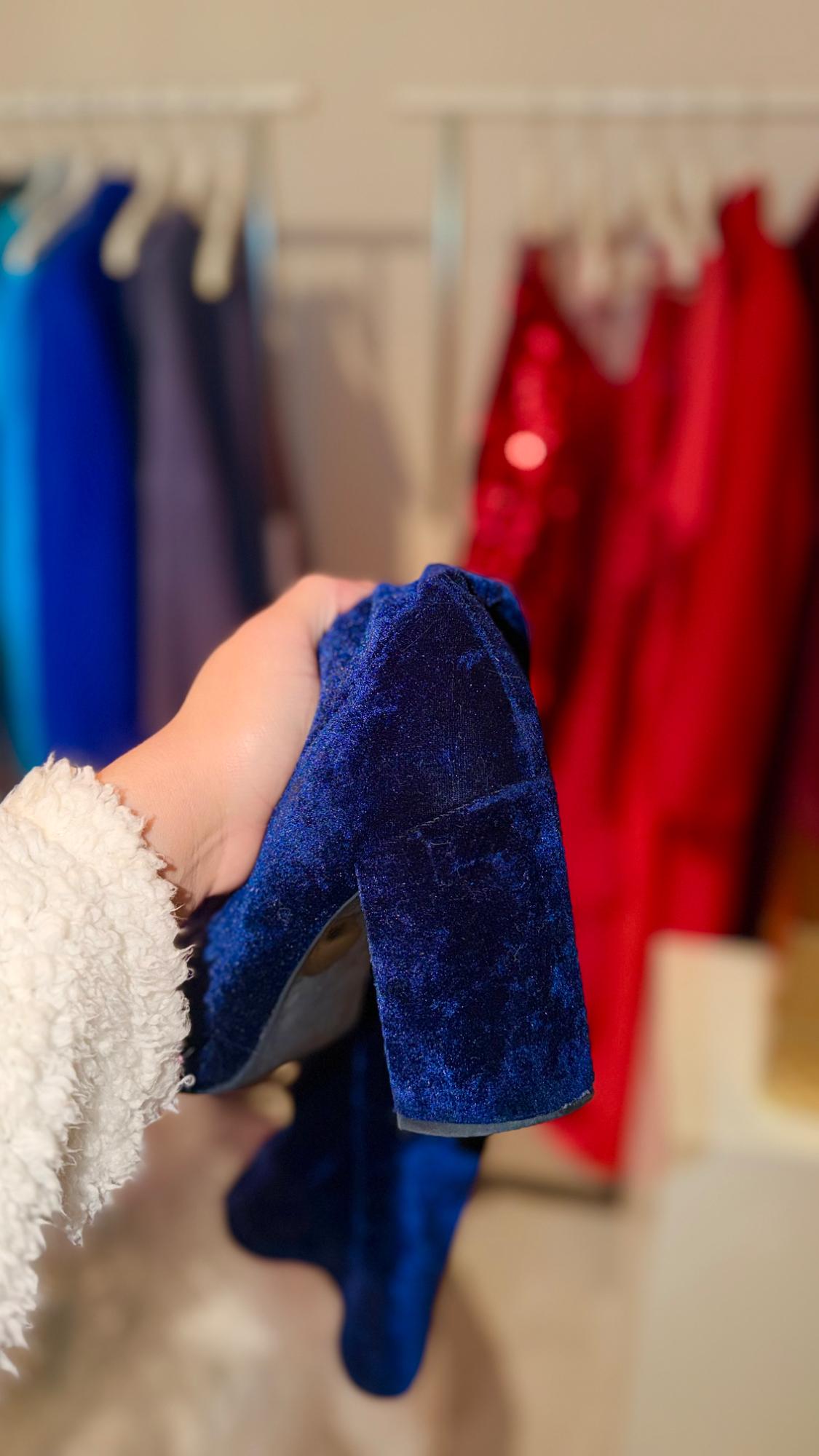 VELVET OVER THE KNEE HIGH HEEL BOOTS - Image 5