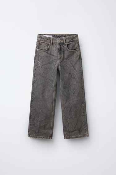 JEANS RECTO EFECTO DESGASTADO - Gris de Zara