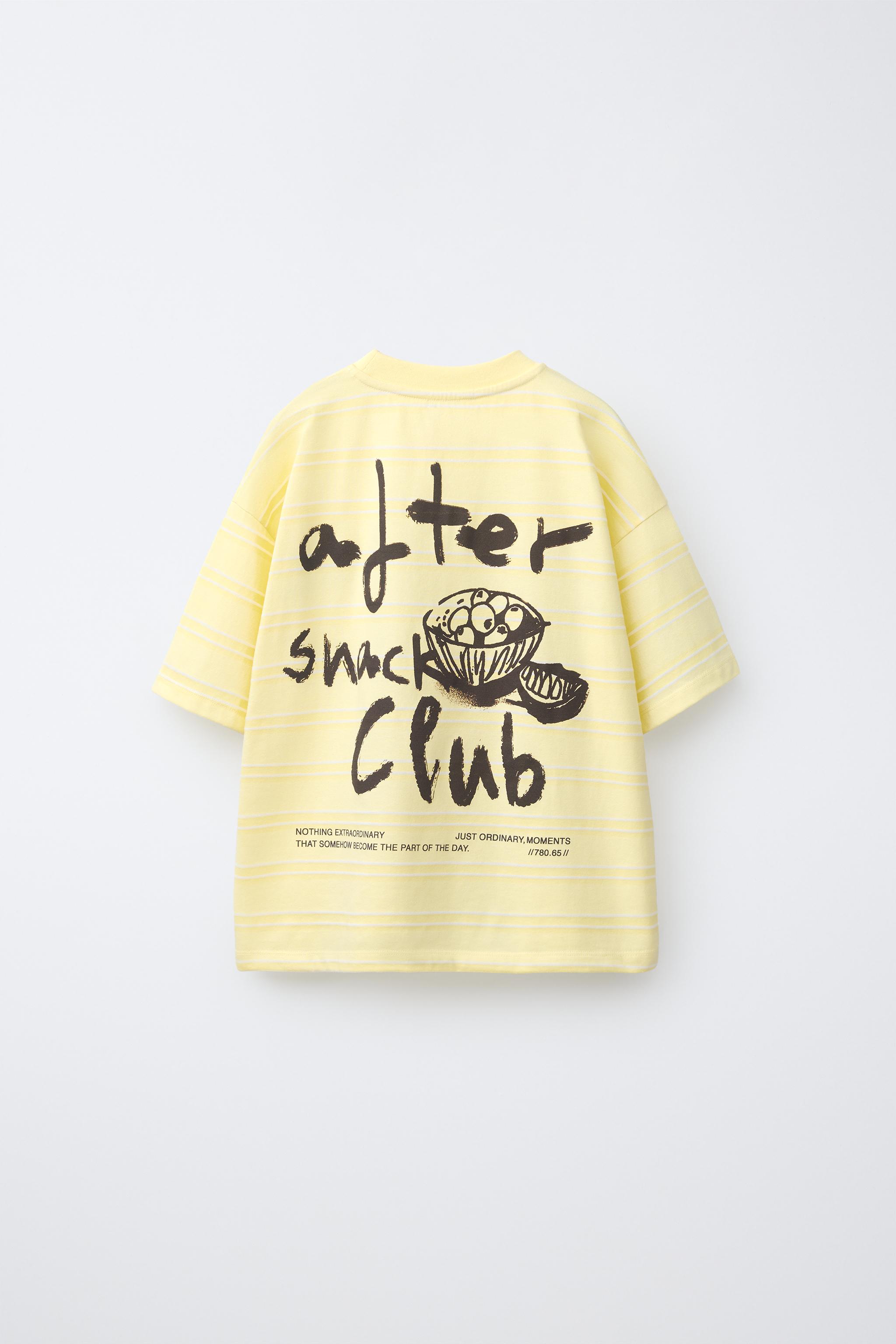 STRIPED TEXT PRINT T-SHIRT