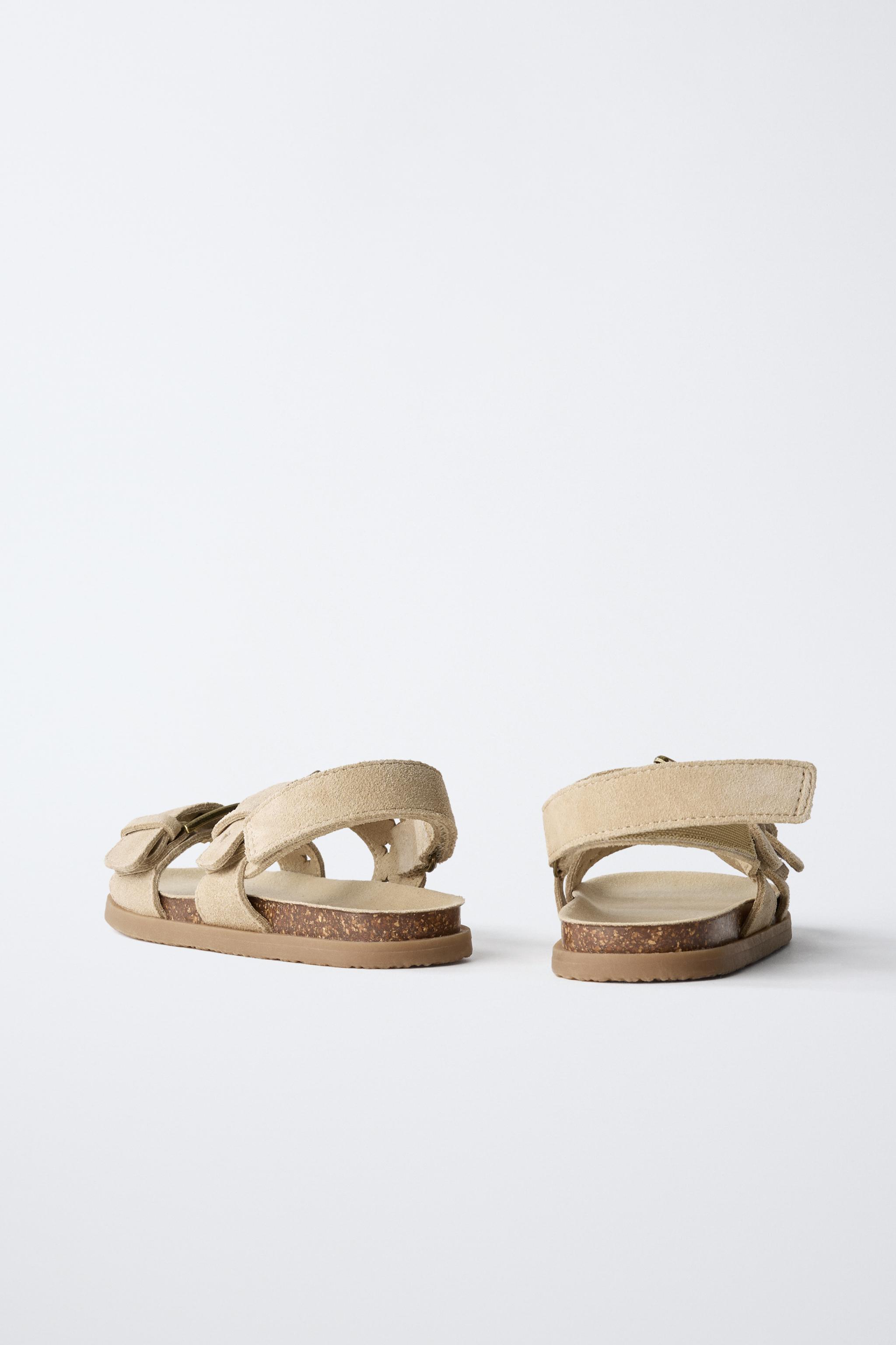 STAR LEATHER SANDALS - Sandy Brown | ZARA Canada