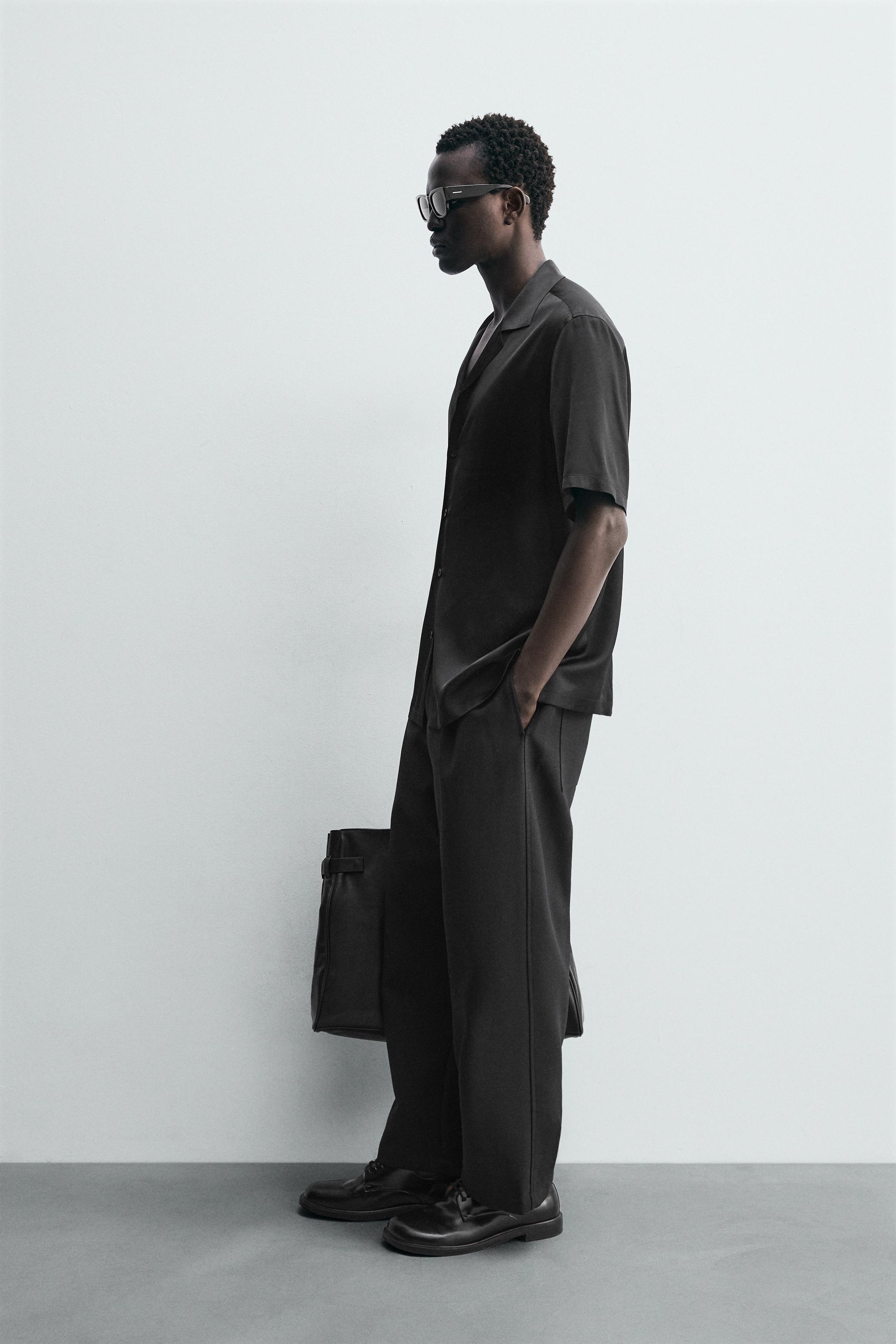 REGULAR FIT SATIN EFFECT SHIRT