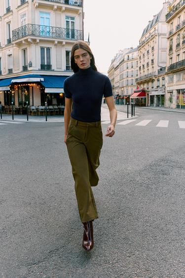 PANTALÓN BARREL - Khaki oscuro de Zara