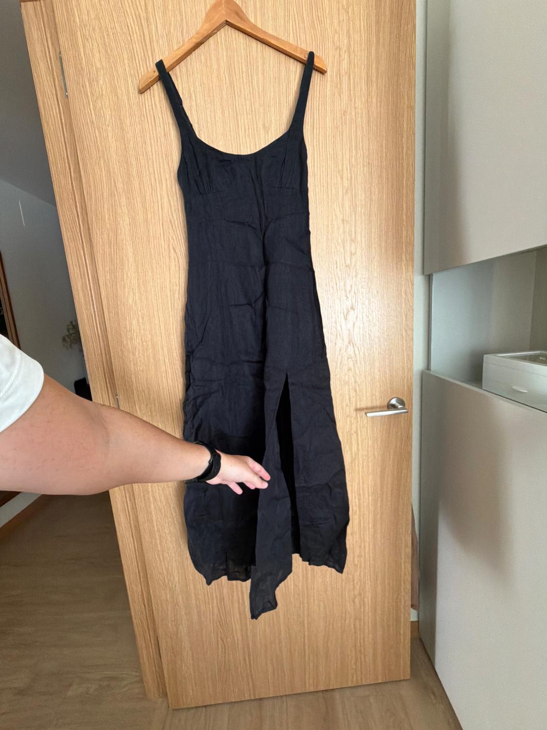 100% LINEN LONG STRAPPY DRESS - Image 2